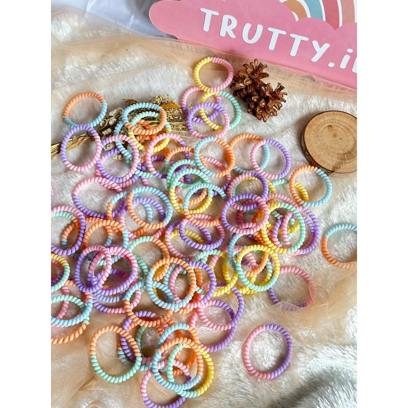 karet rambut spiral besar / spiral / kuncir rambut / ganggang telepon / tali rambut / karet