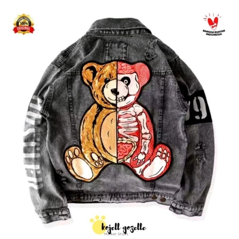 Memphis Ripped Denim Jacket - Skinned Bear (Limited Edition)