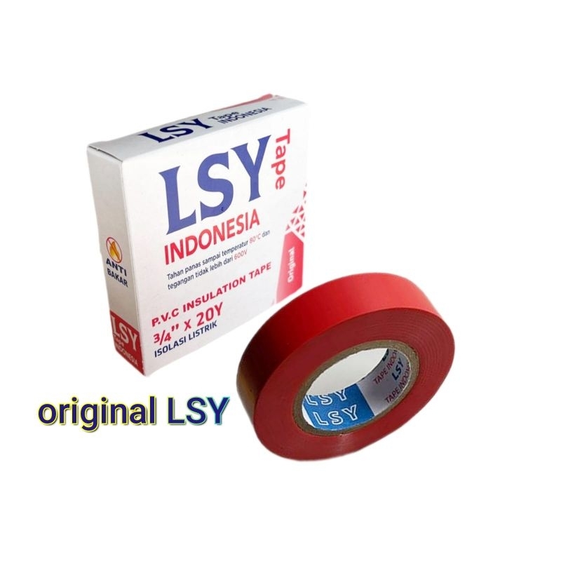 

isolasi listrik original LSY TAPE / PVC solasi kabel warna merah ( CBM )