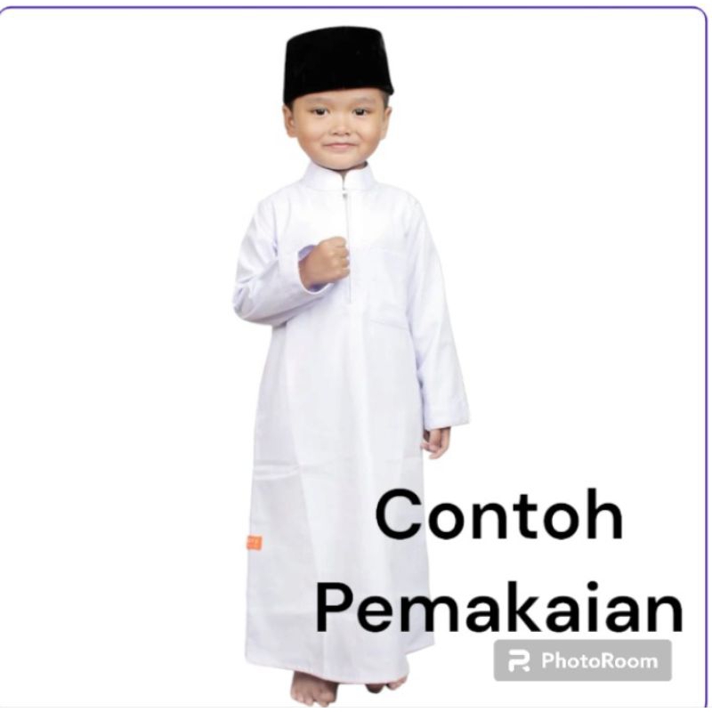 Busana Muslim/Gamis Koko Anak Putih Polos Murah original salim moslem