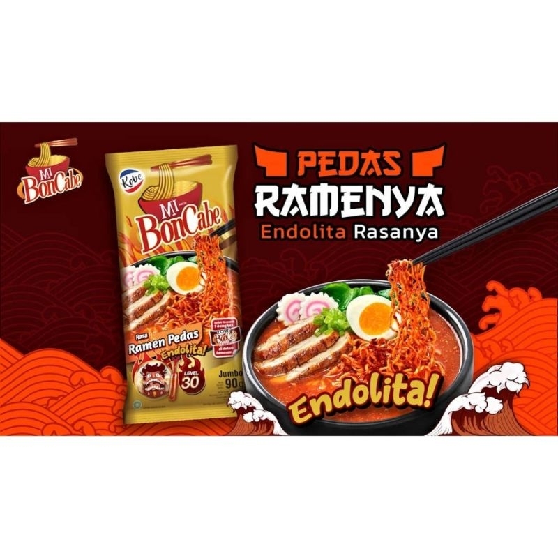 

Mi Boncabe Ramen Pedas Level 30 berat 90 gram murah meriah