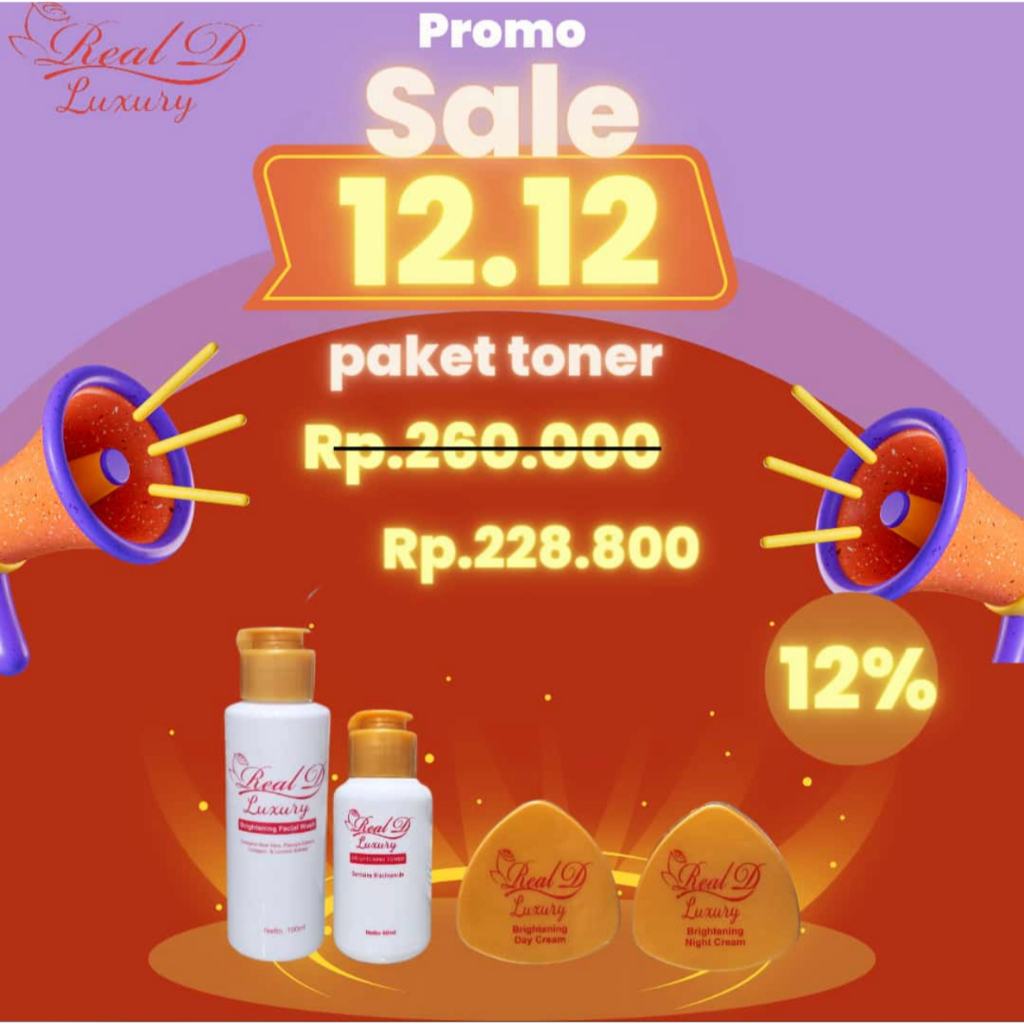 BIG SALE TERLARIS Paket Lengkap Ecer SERUM ACNE WHITENING CREAM REAL D RD TONER CLEANSER Skincare Cr