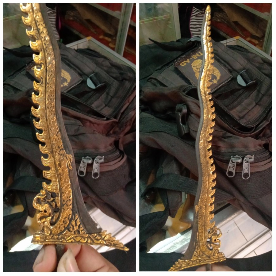 koleksi pajangan antik tosan aji keris nogo sungut liong KOMPLIT WARANGKA
