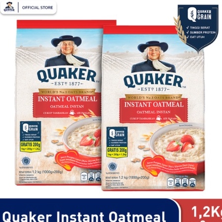 

Ready Stock Quaker Instant Oatmeal 1200 gr - Twin Pack ☍☌✵❂