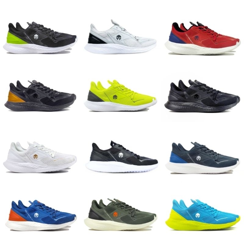 Sepatu Lari Running MILLS TREXIMO OMEGA - Black Neon Gold White Blue Olive Red Garuda Original