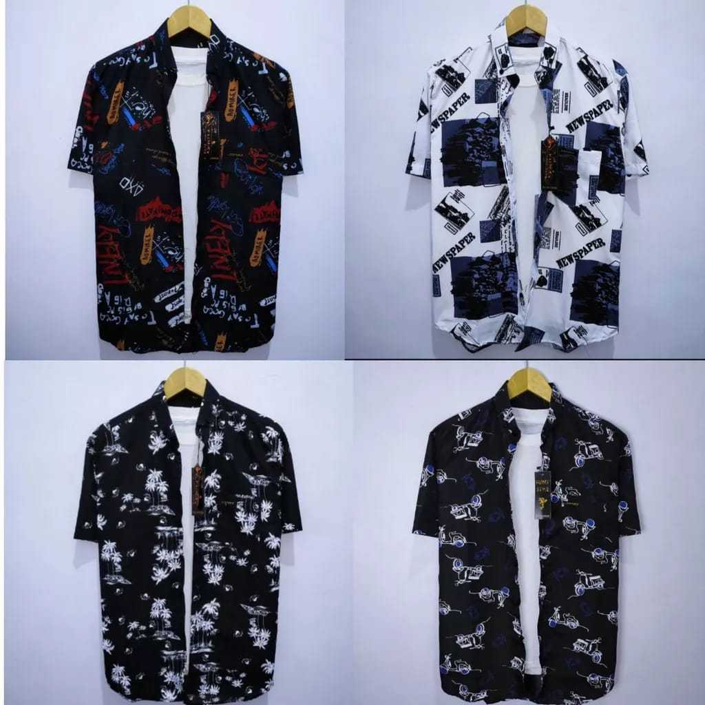 KEMEJA HEM BAJU SURFING MOTIF TERBARU PRIA WANITA LENGAN PENDEK DISTRO ORIGINAL PREMIUM TERMURAH