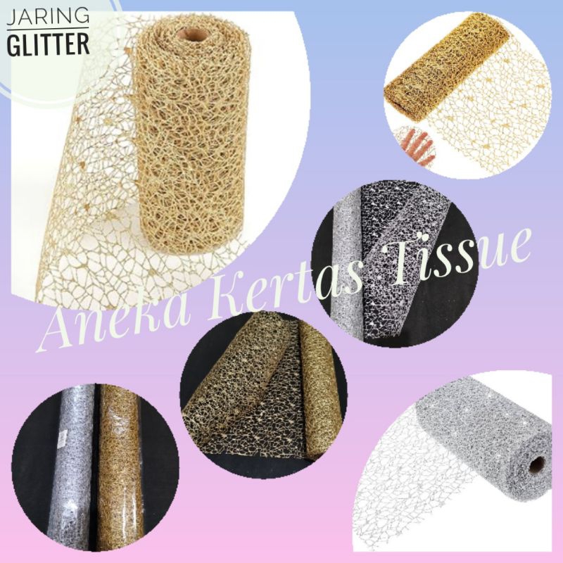 

Flower Wrapping Mesh Jaring Glitter / Kertas Buket Jaring Glitter Untuk Pembungkus Bunga, Kado, Kertas Buket, dan Dekorasi