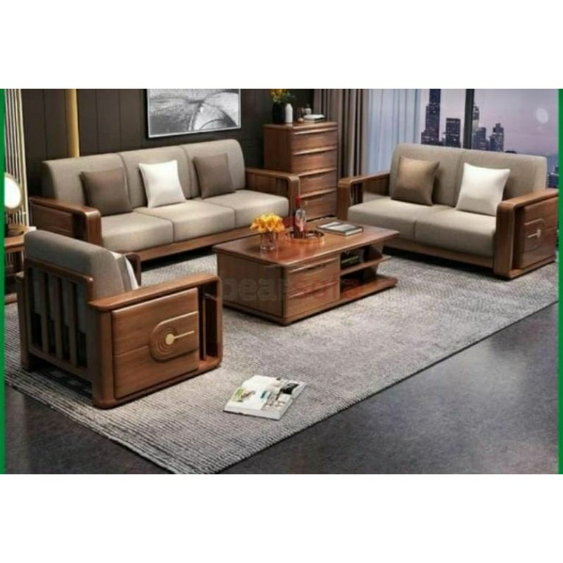 KURSI DAN MEJA TAMU MINIMALIS JATI JOK / MEJA TAMU JATI FURNITURE JEPARA