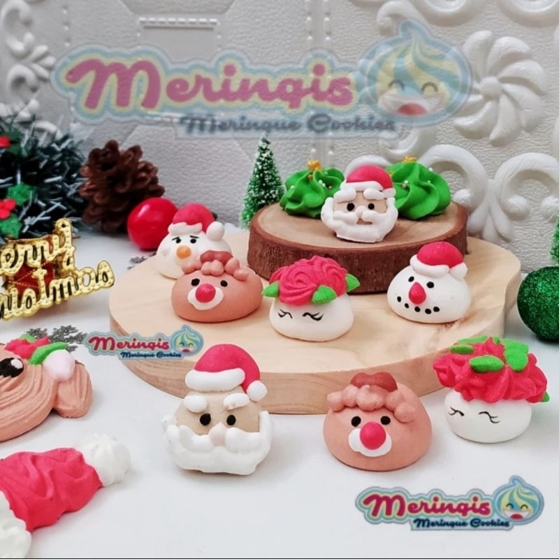 

Meringue Cookies Karakter Natal Christmas Merengue Maringue Schuimpjes Kukis