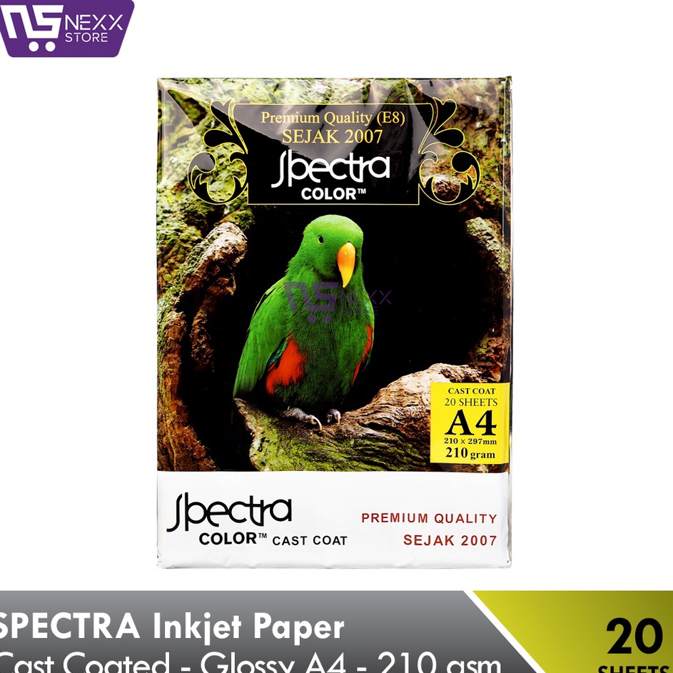 

Kirim Langsung SPECTRA Cast Coated Inkjet Paper Glossy A4 210 gsm Ready Stok