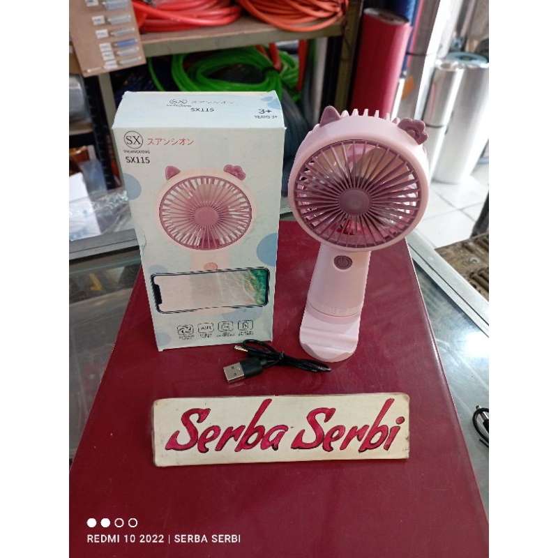 (KIPAS MINI + HOLDER HP CAS) Kipas angin mini portable rechargeable