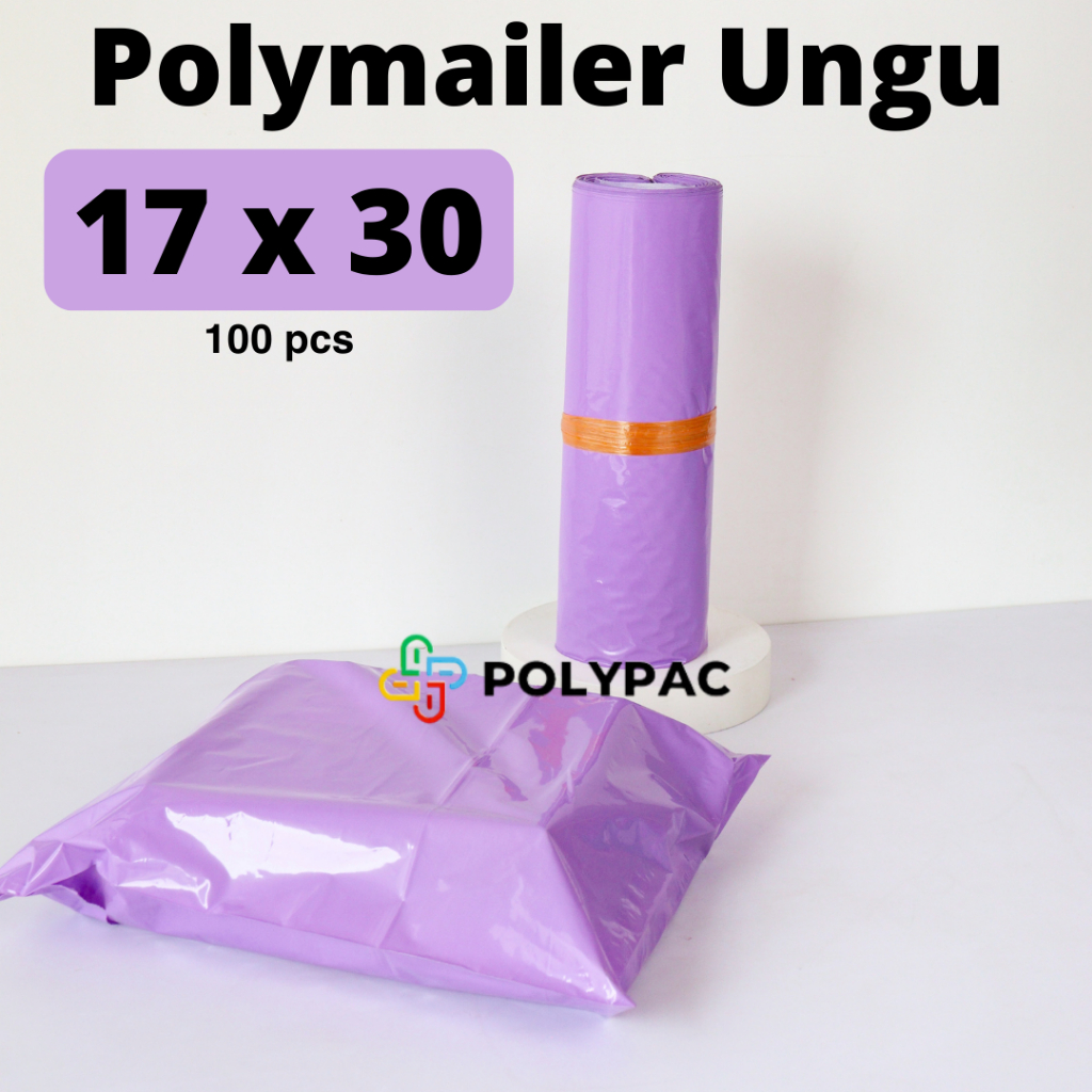 

Polymailer UNGU [17x30] isi 100 pcs - Polymailer Lem Warna Ungu