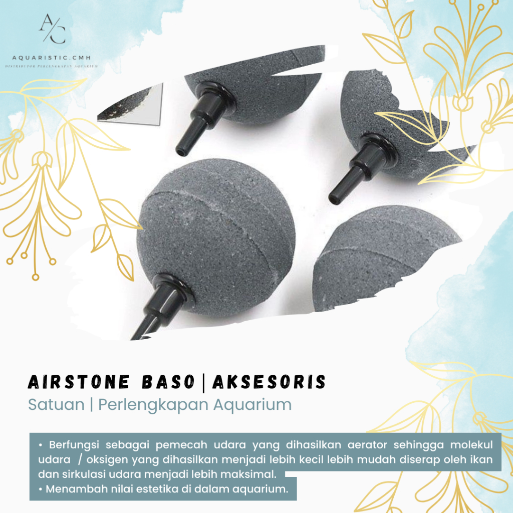 Airstone Batu Gelembung Aerator Diffuser Co2 Difuser Aerator Bulat Bakso Baso