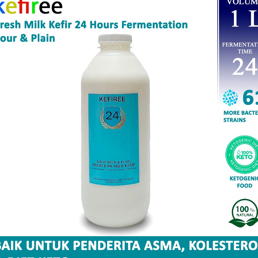 

Ready KEFIR SUSU / MILK KEFIR (24 JAM-NON PASTEURIZED-1 LITER) - KEFIREE Terkini