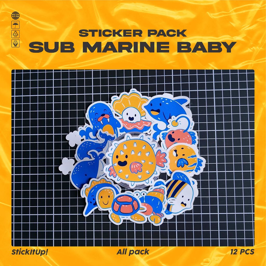 

COD✨ StickItUp Stiker Pack Cartoon Marine Animal Baby Lucu Colorfull Keren Untuk Koper Laptop Skateboard