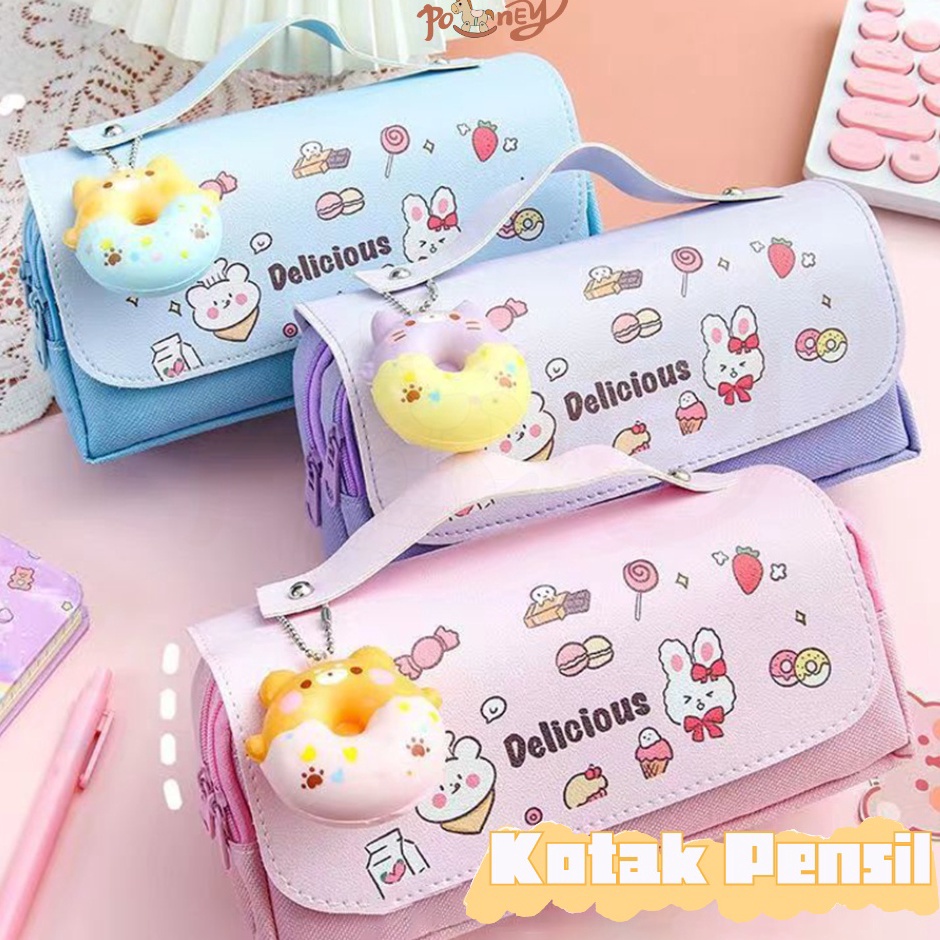

Kirim Langsung Poney Kotak pensil anak perempuan dekompresi lembut Tempat pensil anak berkapasitas besar Squishy pencil case anti air