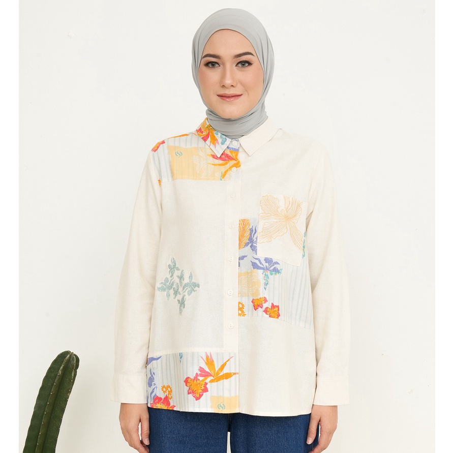 MODEL PLS030 Geulis.id ENJI SHIRT / BLOUSE PRINT / ATASAN WANITA (2 warna) Top