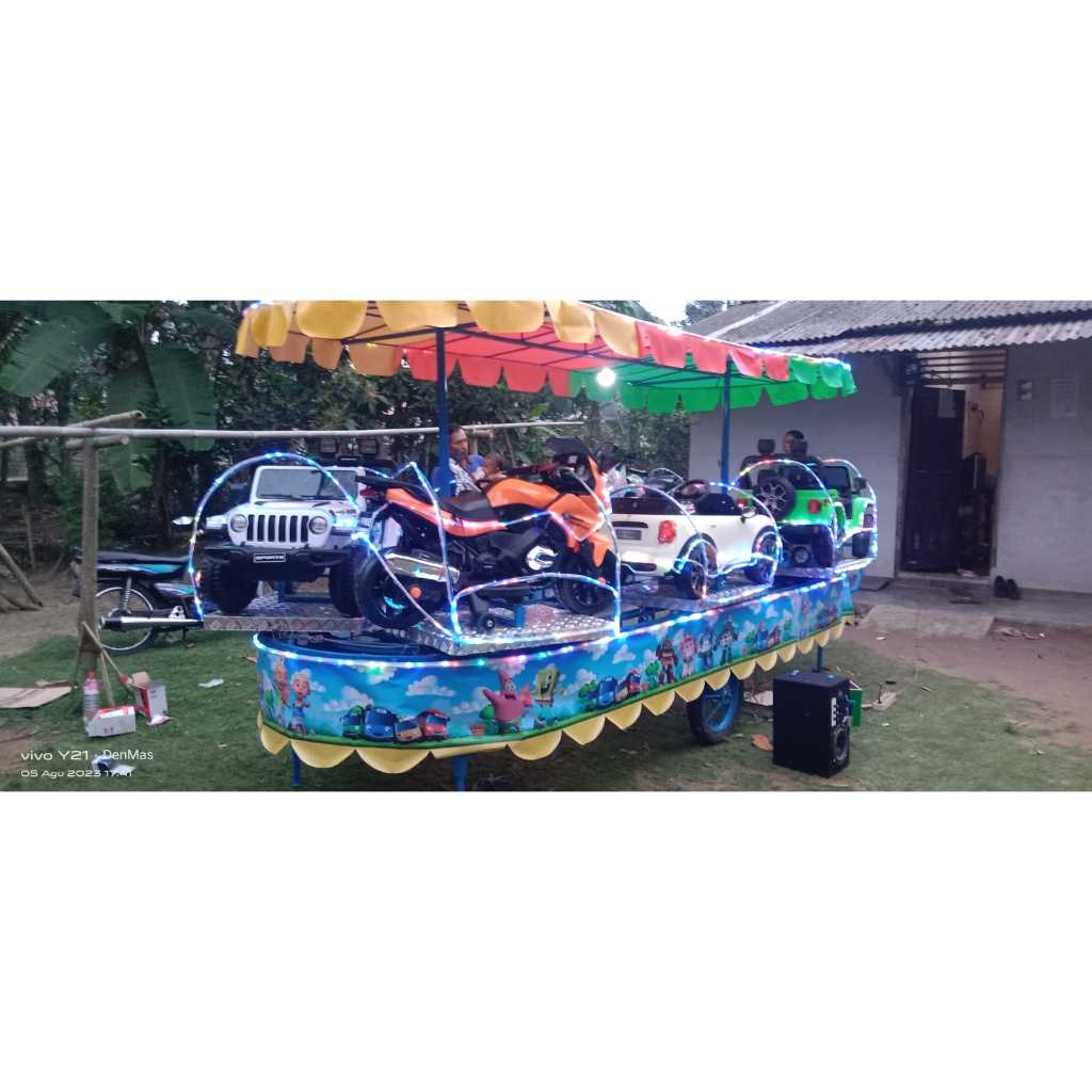 Odong Odong Kereta Panggung Mobil Motor Remot Jeep Genesis Isi 6