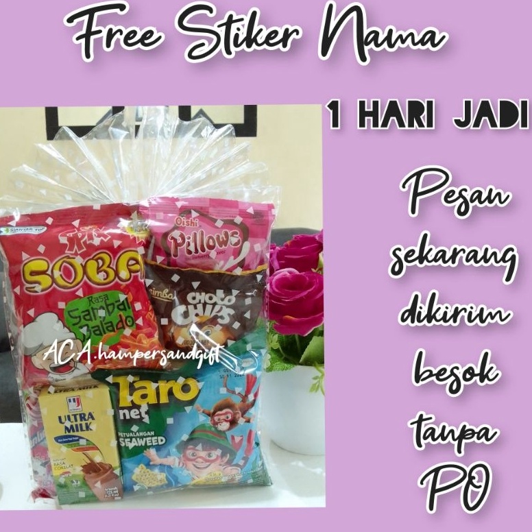 

Kode XQT010 paket snack ulang tahun anak / hampers anak / souvenir anak