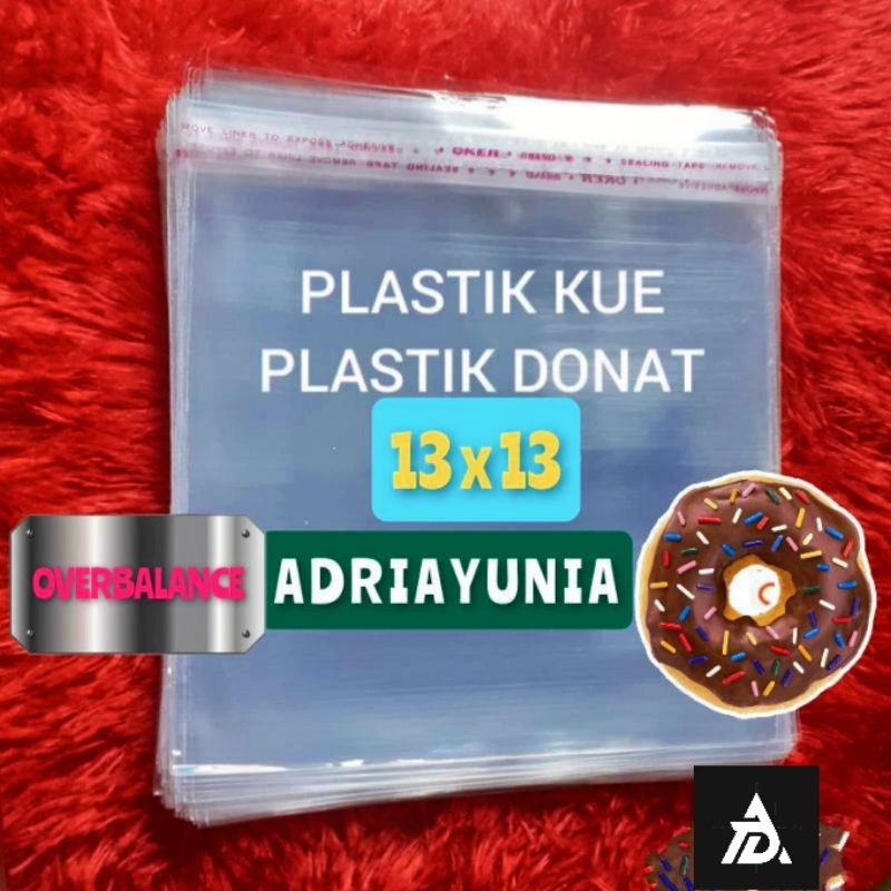 Plastik OPP 13 x 13 cm donat - Plastik Opp 13x13 cm Roti - Opp Kue - Opp Seal