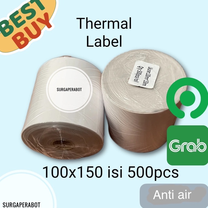 

KODE GPB466 Label Thermal 100 X 150 Isi 500 pcs Kertas Sticker Barcode A6 Termal Stiker 100x150mm Awb