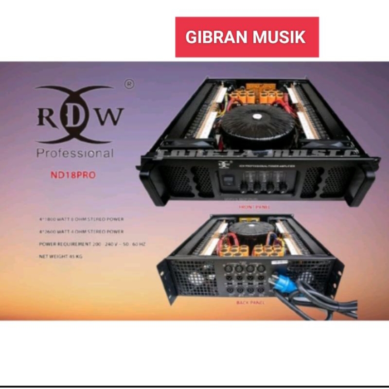 POWER Amplifier RDW ND 18 PRO / ND 18 PRO / ND 18 PRO CLASS H -4 CANNEL