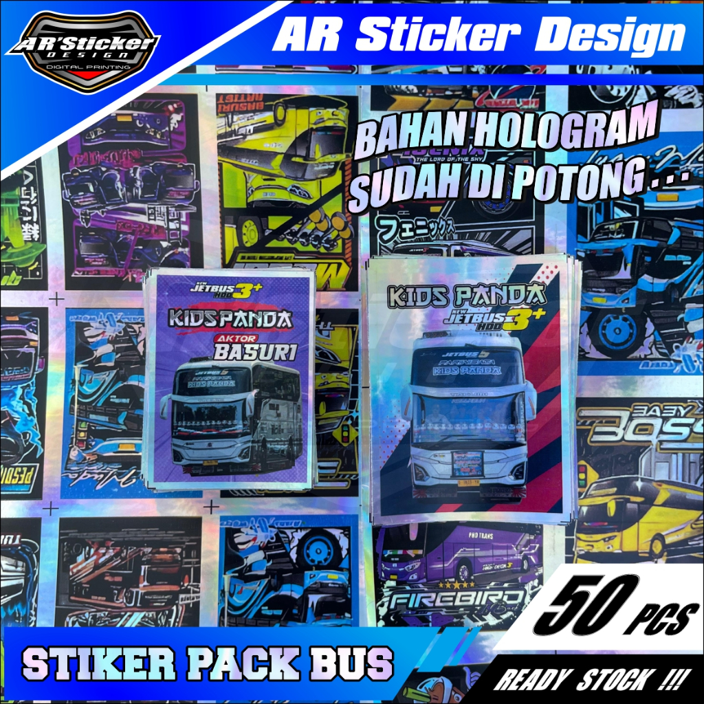 

Sticker Pack 50 Pcs Stiker Bus Mania Hologram Setiker Bis Aesthetic Tumbler Koper Case Hp Helm Gitar Dll