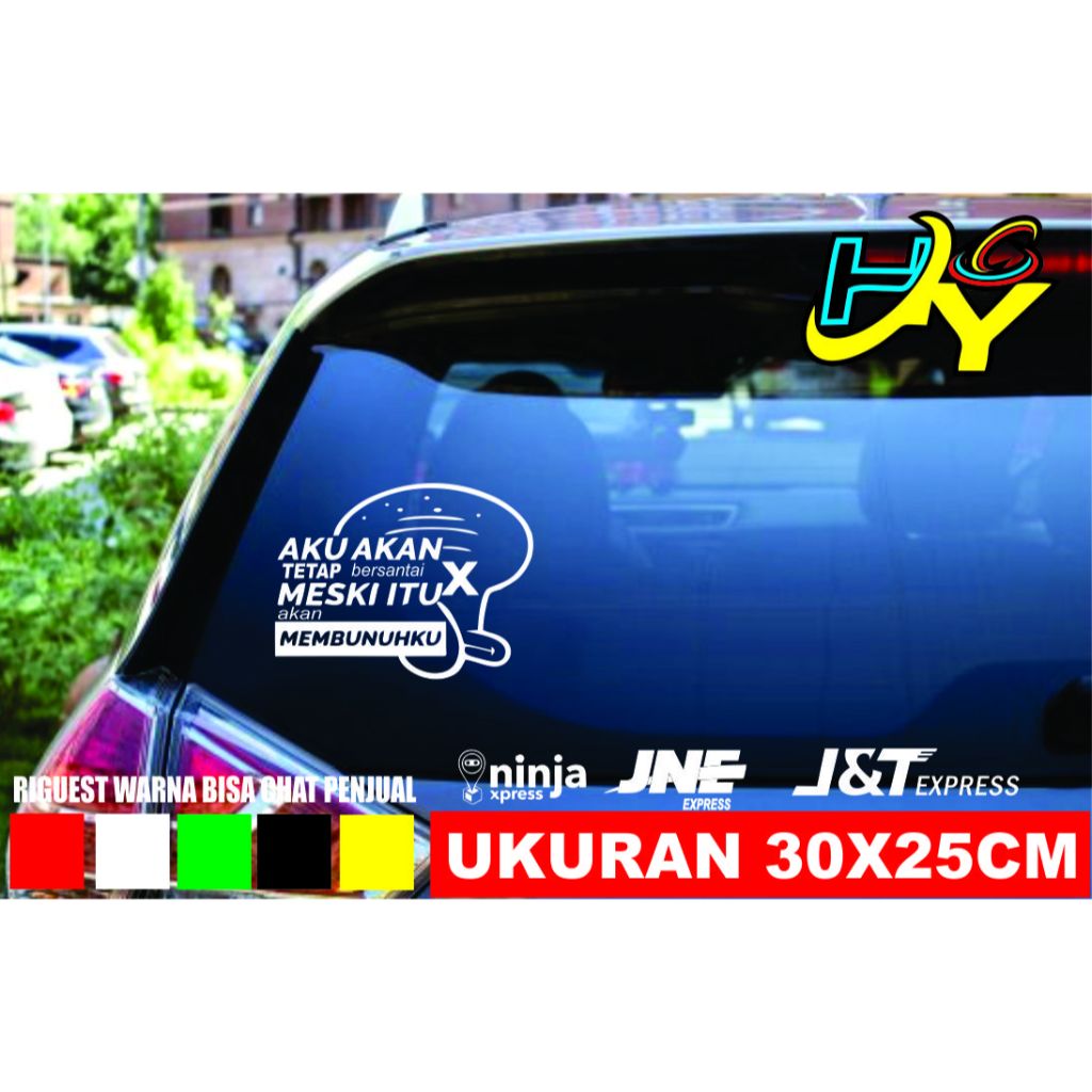 CUTTING STICKER STIKER KACA MOBIL BODY KACA KATA KATA LUCU UNIVERSAL