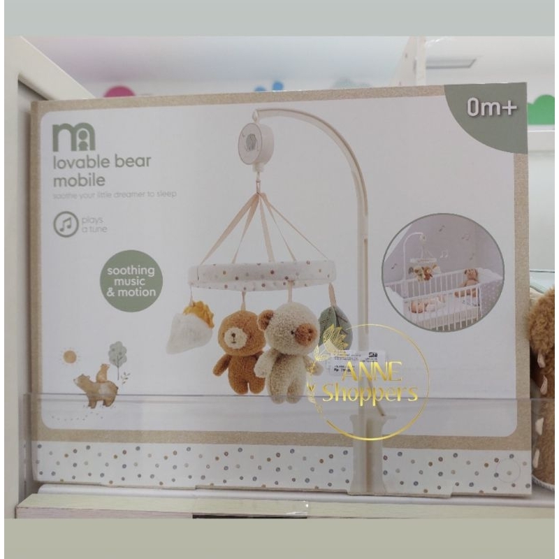Mothercare lovable musical mobile mainan crib