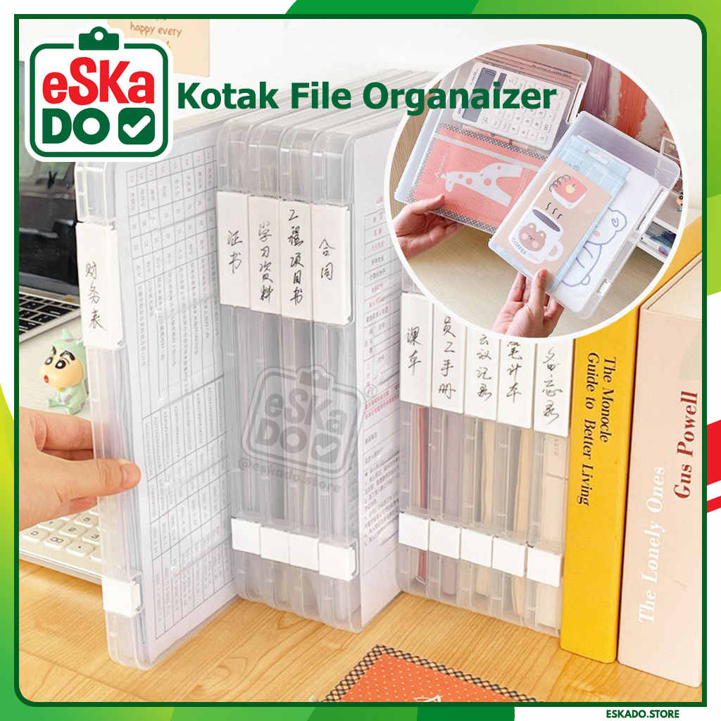 

Kotak File Organizer Plastik Penyimpan Buku / Surat / Pen Case