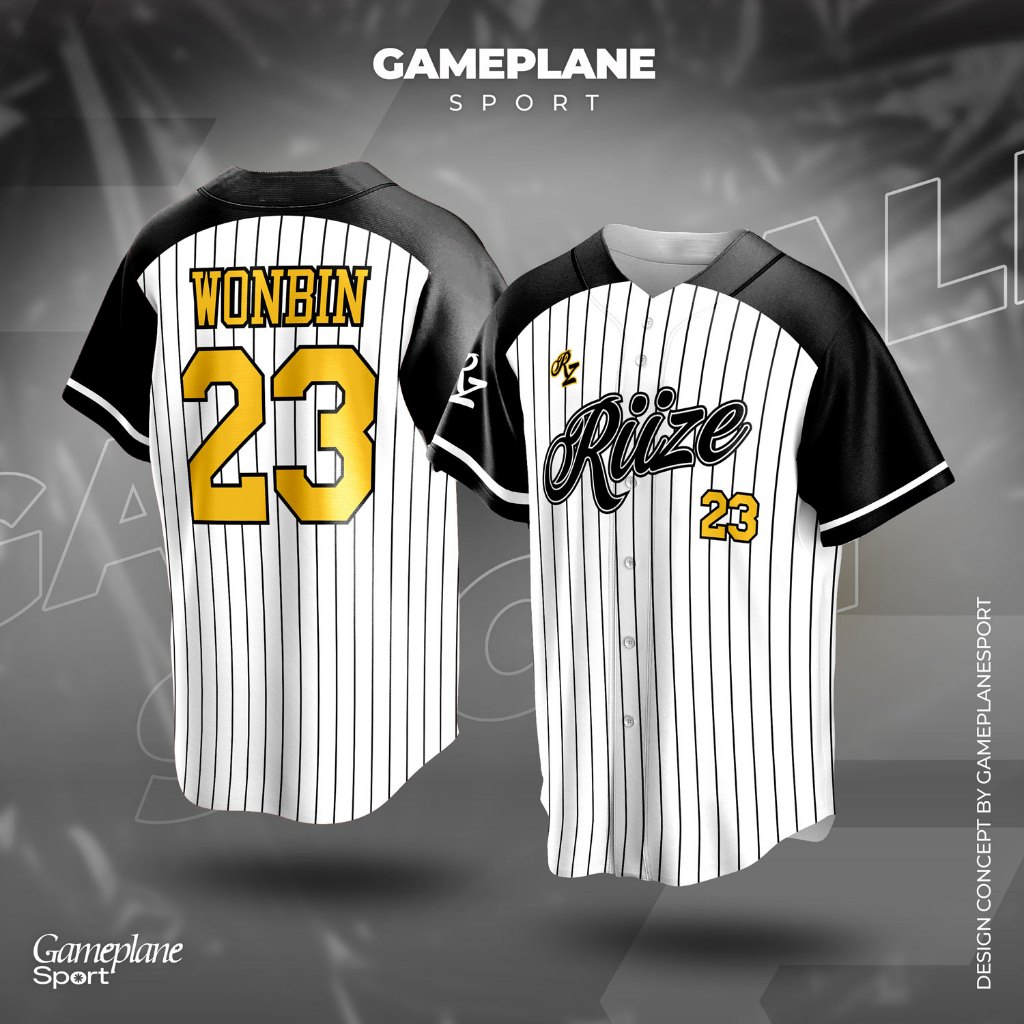 GAMEPLAN - Kaos T-Shirt Dewasa Baju Jersey Baseball Kpop RIIZE 01 Vintage Custom Full Print