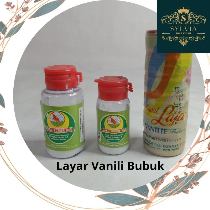 

Vanili Vanilie Vanilla Cap Kapal Layar Bubuk 500mg, 1800mg , 7800mg.