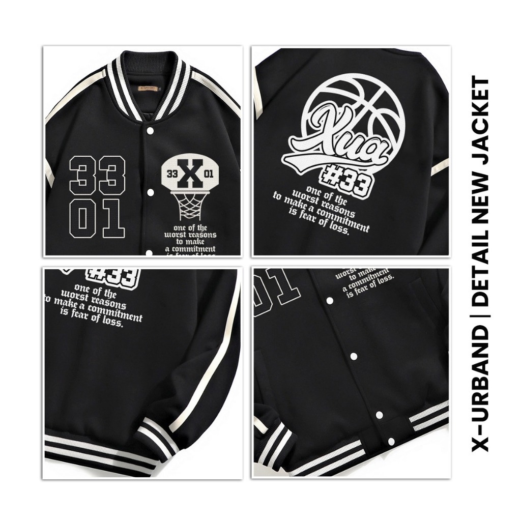 Dhozen Jaket Varsity Fleece List Basket Xua33