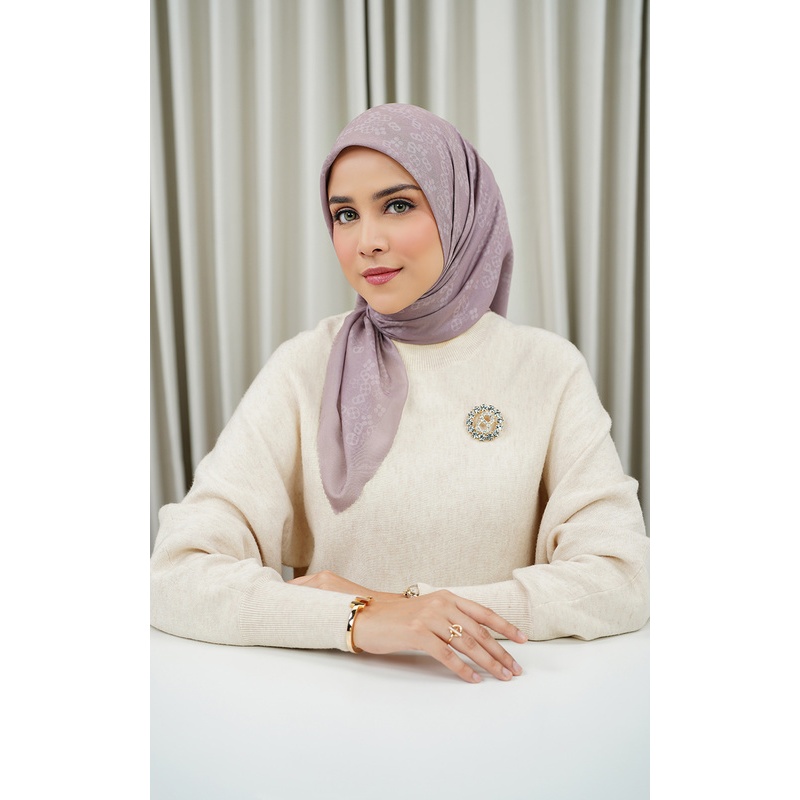 BUTTONSCARVES - Monogram Scramble Voile Square - Aurora / Hijab Segi Empat