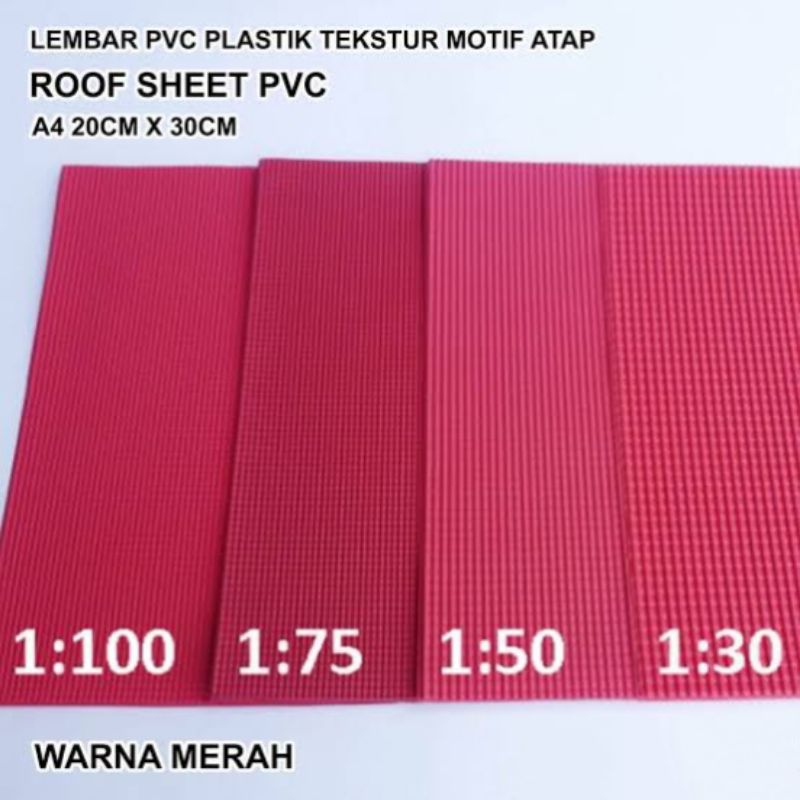ROOF PVC SHEET LEMBAR PLASTIK MOTIF TEKSTUR ATAP GENTENG RUMAH MAKET DIORAMA