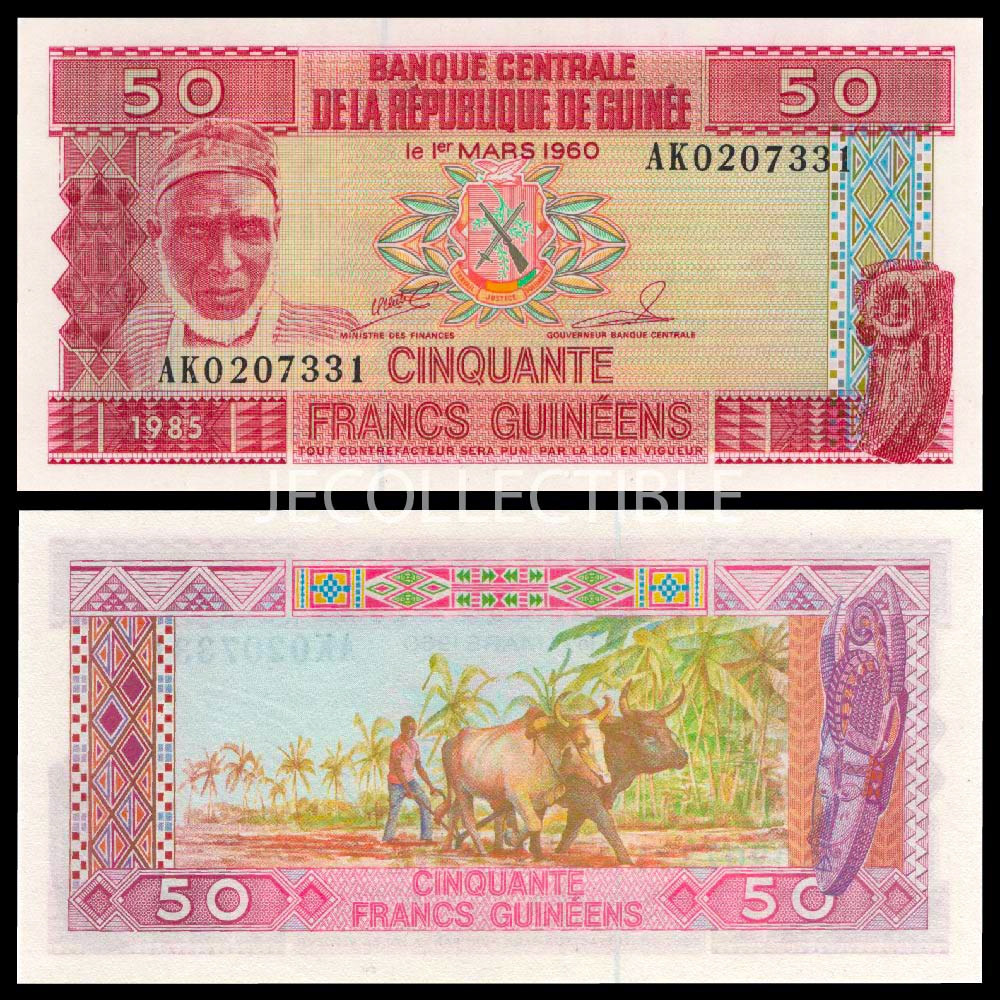 Guinea 50 Francs Guineens Uang Kertas Asing