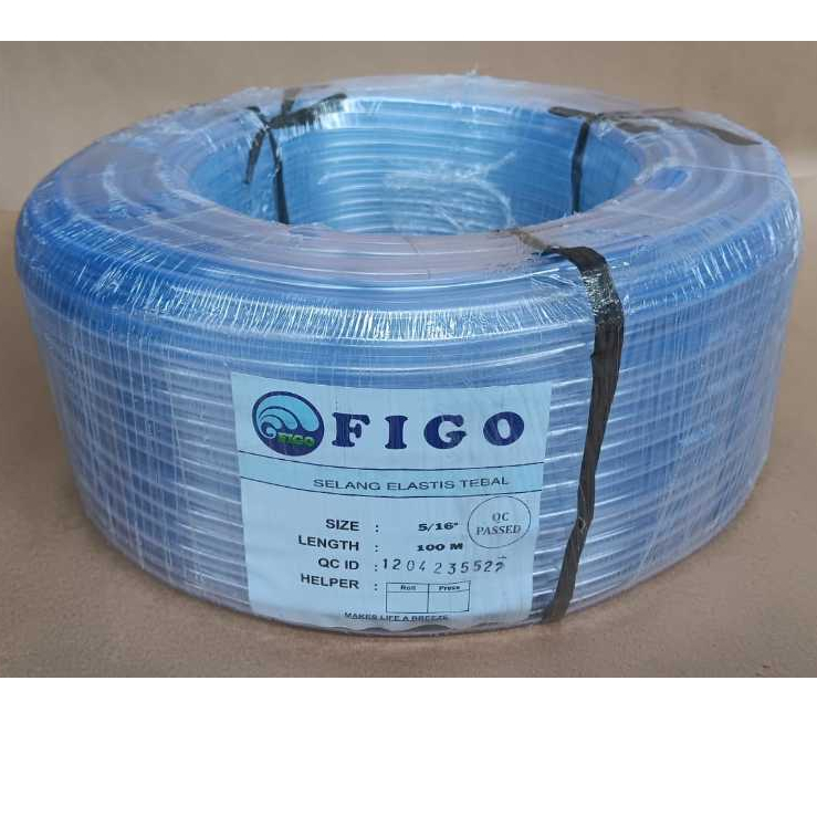 (SNS) 1Roll (100 Mtr)Selang Bening transparan 5/16 inch merk Figo Tebal berkualitas dan Elastis / Se