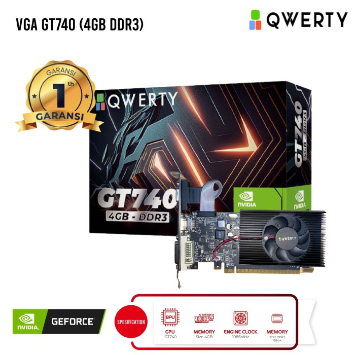 VGA QWERTY GT740 4GB DDR3 128 BIT NVIDIA Geforce