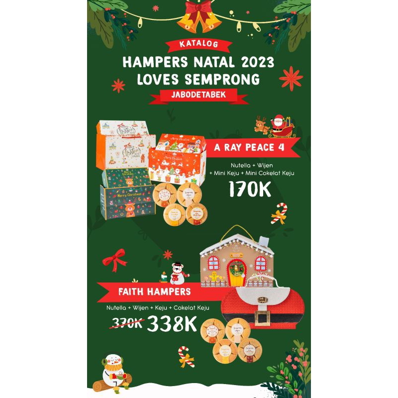 

Parcel atau hampers Natal 2023 love semprong