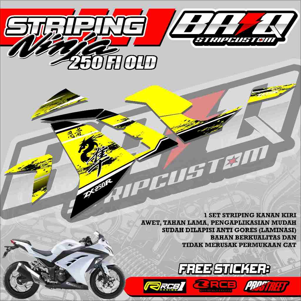 STICKER STRIPING NINJA 250 FI OLD - STRIPING NINJA 250 FI OLD PREMIUM GRAFIK 03