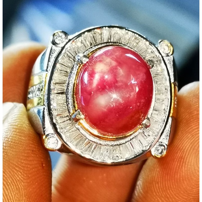 Batu permata natural ruby star burma antik