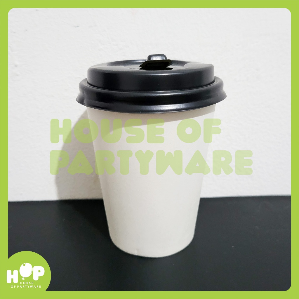 Paper Cup Putih + TUTUP / Gelas Kopi Teh Anti Panas 8 Oz isi 50