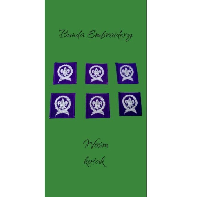 BED WOSM KOTAK BORDIR PUTRA PRAMUKA