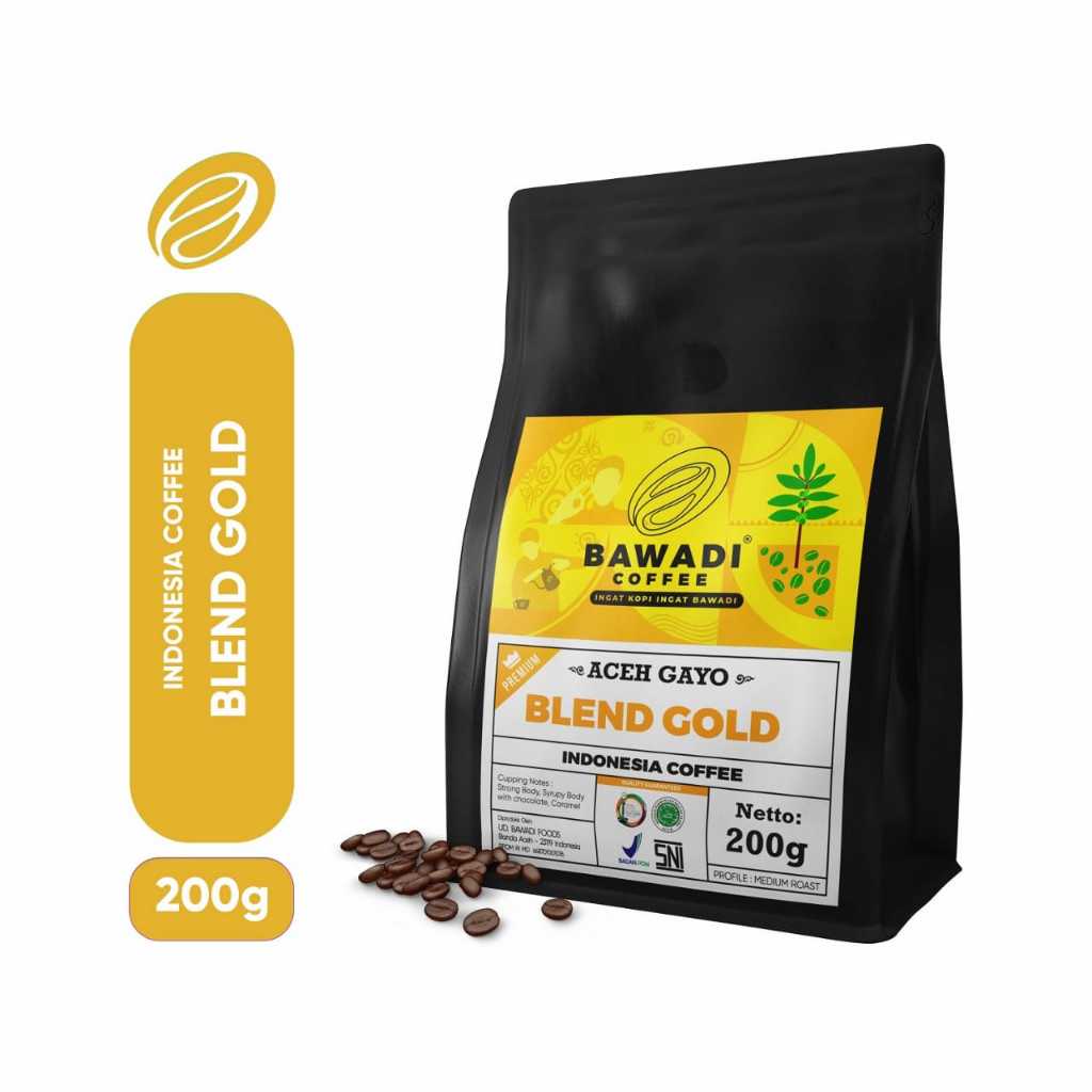 

Coffee Blend Gold Aceh Gayo 200gr Bawadi Coffee - Kopi Aceh