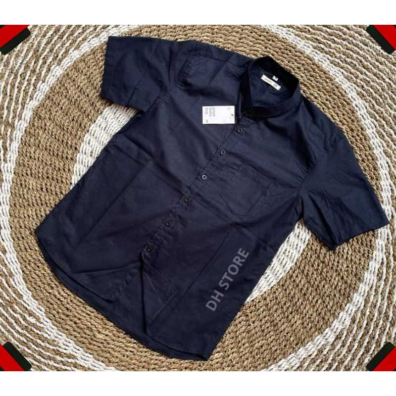 Kemeja shanghai Casual lengan pendek pria Shanghai pendek pria