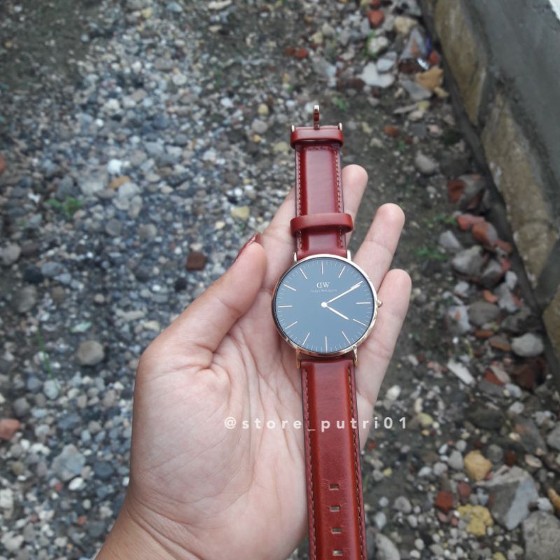 JAM DW ORIGINAL MODEL KULIT POLOS ST MAWES JAM DW PRIA WANITA