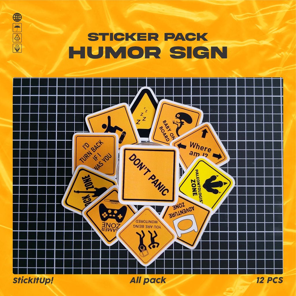 

COD✨ StickItUp Stiker Pack Humor Signs Colorfull Keren Untuk Koper Laptop Skateboard