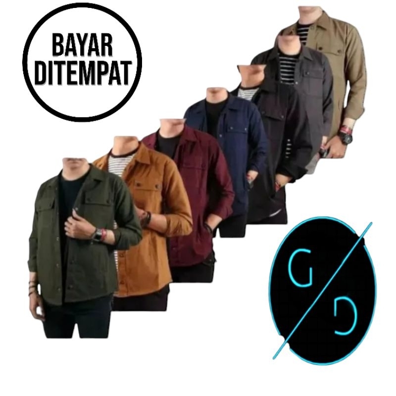 trucker jaket kemeja semi parka pria jaket semi bahan kampas