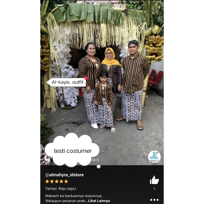 SETELAN SARIMBIT LURIK ADAT JAWA/LURIK WANITA/LURIK PRIA/LURIK ANAK