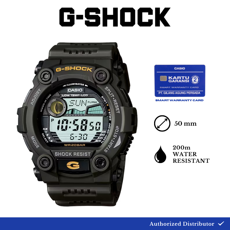 G-Shock Jam Tangan Pria G-7900-3DR Original Digital Green Army